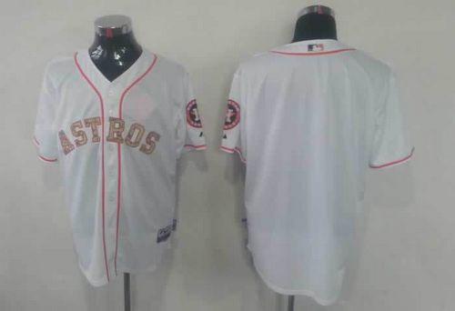 Astros Blank White USMC Cool Base Stitched MLB Jersey